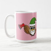 Three Funny Christmas Gnome Owls Kaffeetasse (Links)