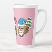 Three Funny Christmas Gnome Owls Milchtasse (Rechts)