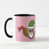 Three Funny Christmas Gnome Owls Tasse (Links)
