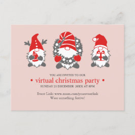 Three Funny Gnomes | Blush Virtual Christmas Party Feiertagspostkarte