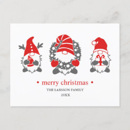 Three Funny Gnomes | Weihnachtsfeiertagen Feiertagspostkarte