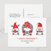 Three Funny Gnomes | Weihnachtsfeiertagen Feiertagspostkarte (Vorne/Hinten)