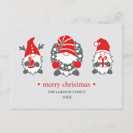 Three Funny Gnomes | Weihnachtsfeiertagen Feiertagspostkarte