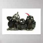 Three Funny Ravens - One Red Feather Poster (Vorne)