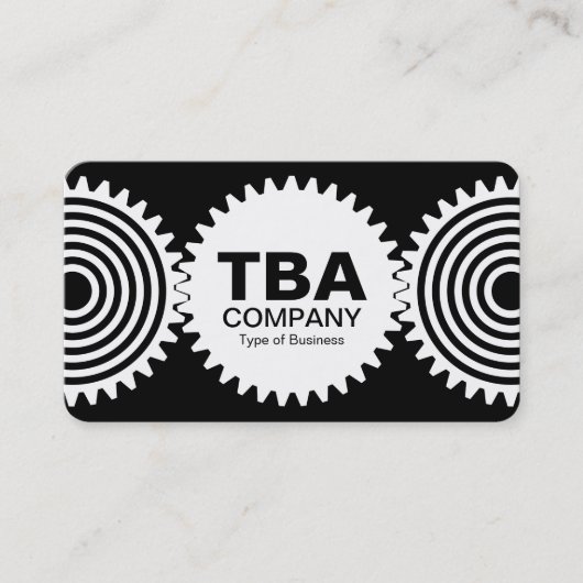Three Gears v3 - Schwarz und Weiß Visitenkarte (Vorderseite)