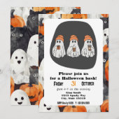 Three Ghost Halloween Bash Party Einladung (Vorne/Hinten)