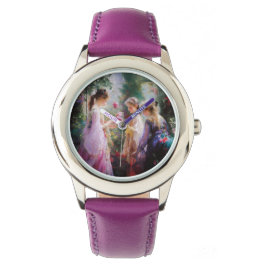 Three girls playing in a garden armbanduhr