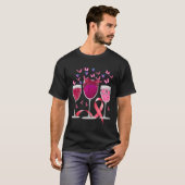 Three Gl Wine Breast Cancer Awareness Pink Ribbon T-Shirt (Vorne ganz)