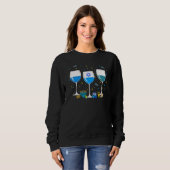 Three Glass Of Wine Leopard Drinker Hanukkah Part Sweatshirt (Vorne ganz)