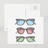 Three Glasses Sketch Postkarte (Vorne/Hinten)