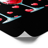 Three Gles Of Wine Valentine's Day Couple Funny Dr Poster (Ecke)