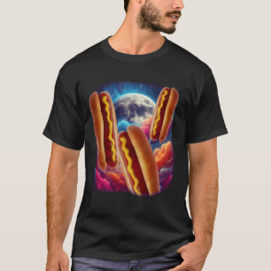 Three Glizzy Moon Funny Hotdog Meme Parody Howling T-Shirt