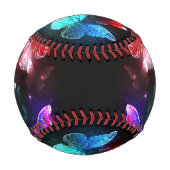 Three Glowing Butterflies on night background Baseball (Vorderseite)