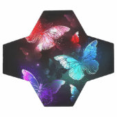Three Glowing Butterflies on night background Fußball (Flach)