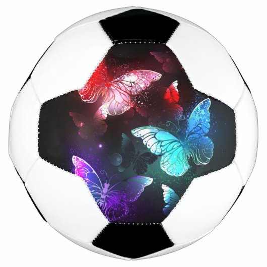 Three Glowing Butterflies on night background Fußball (Vorderseite)