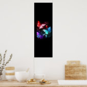Three Glowing Butterflies on night background Poster (Küche)