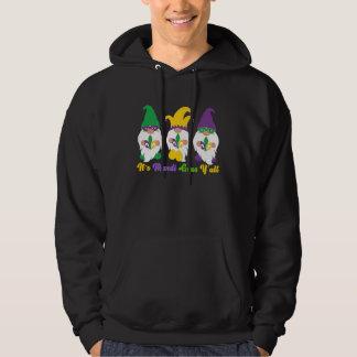 Three Gnome Mardi Gras Peace Love  Mardi Gras Carn Hoodie