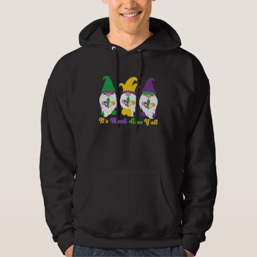Three Gnome Mardi Gras Peace Love Mardi Gras Carn Hoodie (Vorderseite)