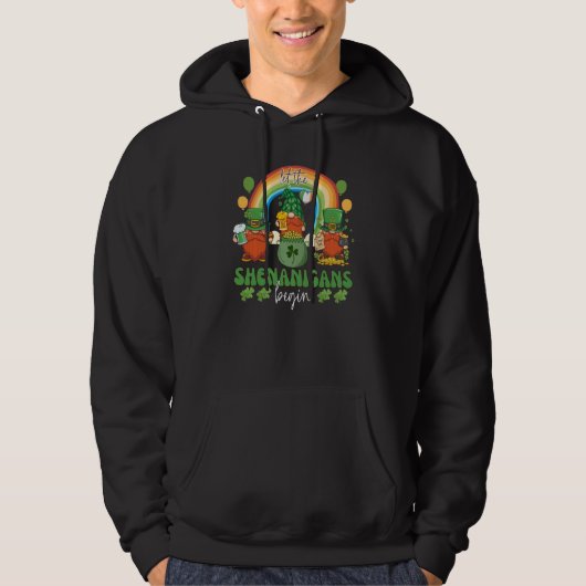 Three Gnome St Patricks Day Let the Shenanigans Be Hoodie (Vorderseite)