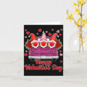 Three Gnomes And Leopard Truck Happy Valentine's D Karte (Gelbe Blume)