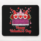 Three Gnomes And Leopard Truck Happy Valentine's D Mousepad (Vorne)