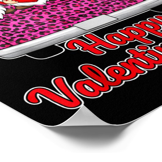 Three Gnomes And Leopard Truck Happy Valentine's D Poster (Ecke)