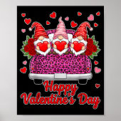 Three Gnomes And Leopard Truck Happy Valentine's D Poster (Vorne)