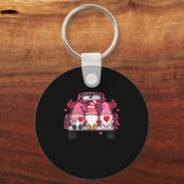 Three Gnomes And Leopard Truck Happy Valentine's D Schlüsselanhänger (Vorderseite)