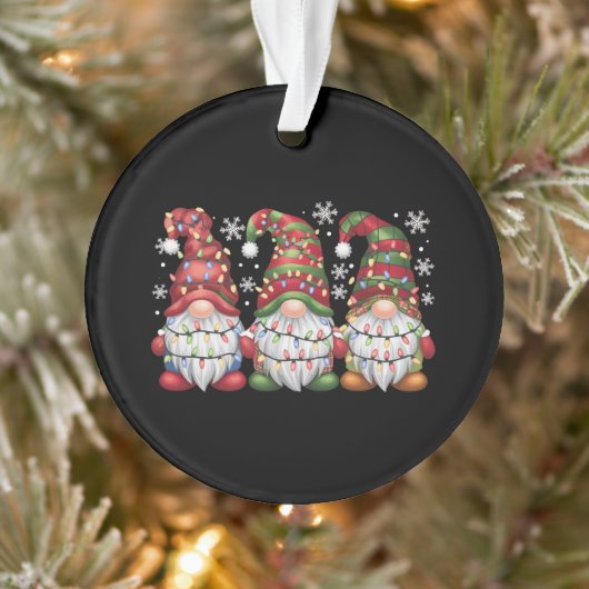 Three Gnomes Buffalo Kariert Red Christmas Ornament (Baum)
