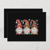 Three Gnomes Buffalo Kariert Red Christmas Postkarte (Vorne/Hinten)