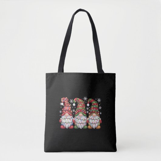 Three Gnomes Buffalo Kariert Red Christmas Tasche (Vorderseite)