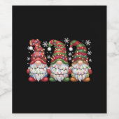 Three Gnomes Buffalo Kariert Red Christmas Weinetikett (Einzelnes Label)