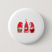 Three Gnomes Holding Heart Leopard Happy Valentine Button (Vorderseite)