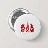 Three Gnomes Holding Heart Leopard Happy Valentine Button (Vorne & Hinten)