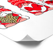 Three Gnomes Holding Heart Leopard Happy Valentine Poster (Ecke)