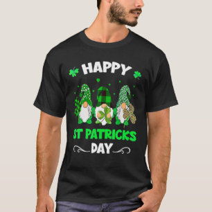 Three Gnomes Holding Kleeblatt Leopard Kariert St T-Shirt