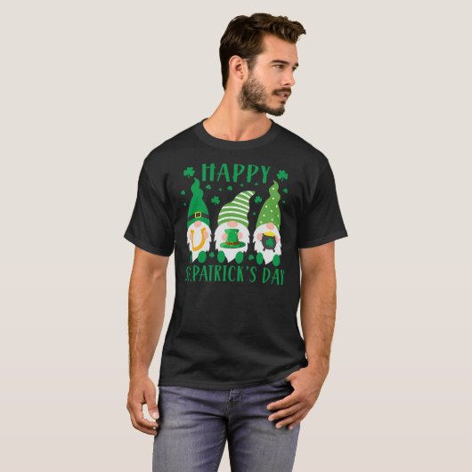 Three Gnomes Lucky Kleeblatt St Patrick's Day Iris T-Shirt (Vorne ganz)