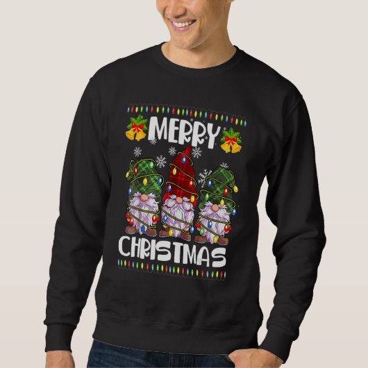 Three Gnomes Matching Family Merry Christmas Tree  Sweatshirt (Vorderseite)