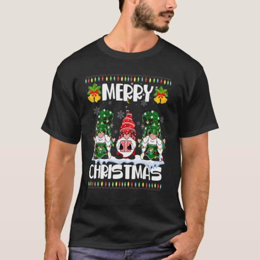 Three Gnomes Matching Family Merry Christmas Tree  T-Shirt (Vorderseite)