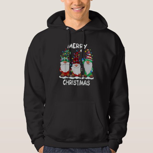 Three Gnomes Matching Family Merry Xmas Buffalo Pl Hoodie (Vorderseite)