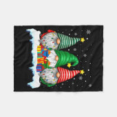 Three Gnomes Tree Lights Men Women Matching Xmas H Fleecedecke (Vorderseite (Horizontal))