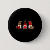 Three Gnomes Valentine Plaid Buffalo Leopard Coupl Button (Vorderseite)