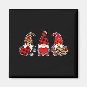 Three Gnomes Valentine Plaid Buffalo Leopard Coupl Magnet (Vorne)