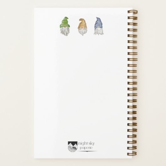 Three Gnomes Watercolor Spiral Notebook Notizblock (Rückseite)