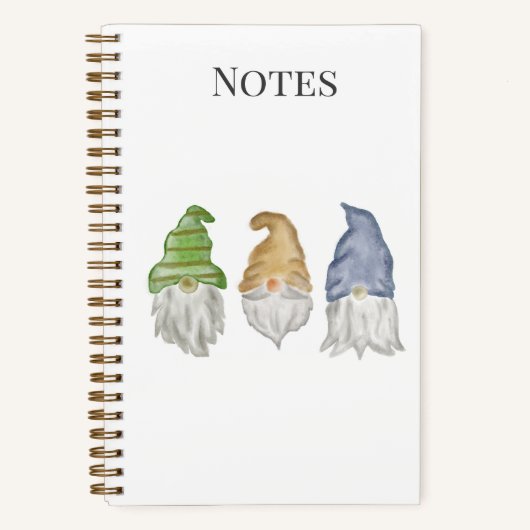 Three Gnomes Watercolor Spiral Notebook Notizblock (Vorderseite)