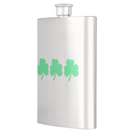 Three Green Shamrock Trinity Flachmann (Links)
