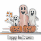 Three Happy Ghosts Aufkleber (Vorderseite)