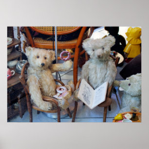 Three Happy Teddy Bears Poster