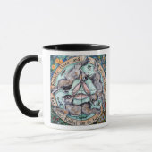 Three Hares Rabbit Four Seasons farbenfroh whimsic Tasse (Links)