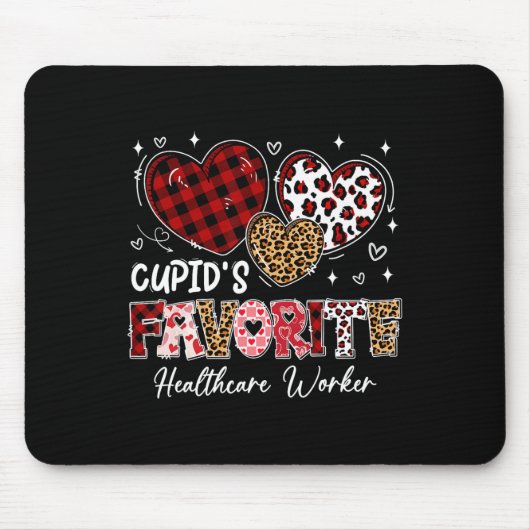 Three Hearts Cupids Lieblings-Gesundheitsarbeiter Mousepad (Vorne)